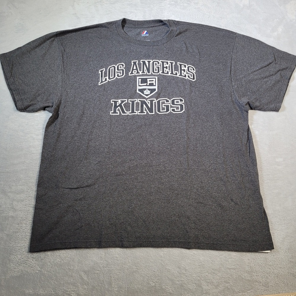 Majestic Los Angeles Kings T-Shirt Mens 2XL Charcoal Grey NHL Hockey Graphic Tee